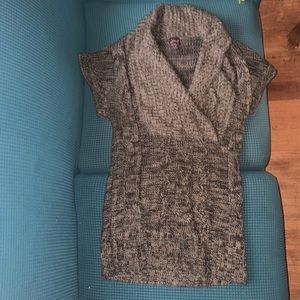 Black and grey cross in front sweater womens M